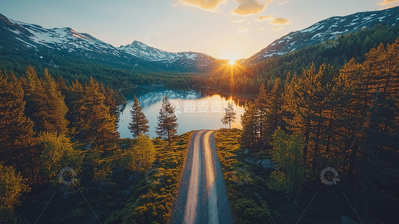 高清大图下载【趣麦麦图】阳光下的湖光山色