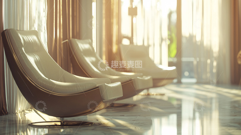 高清大图下载【趣麦麦图】阳光洒进的现代休闲椅
