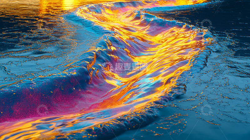 高清大图下载【趣麦麦图】彩虹般油污水面