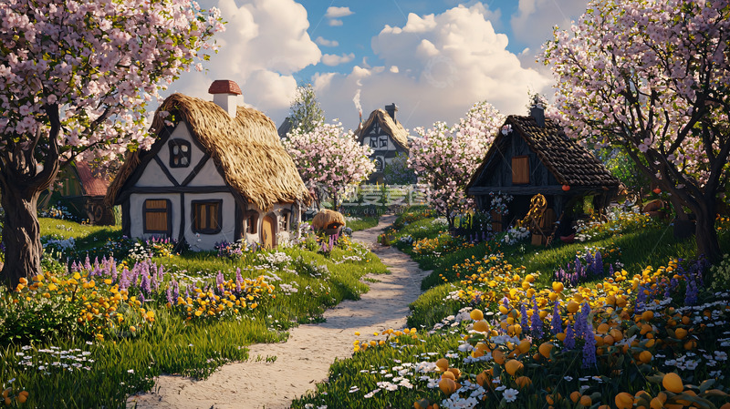 高清大图下载【趣麦麦图】春日田园乡间小路