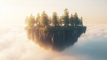 云端上的森林岛屿