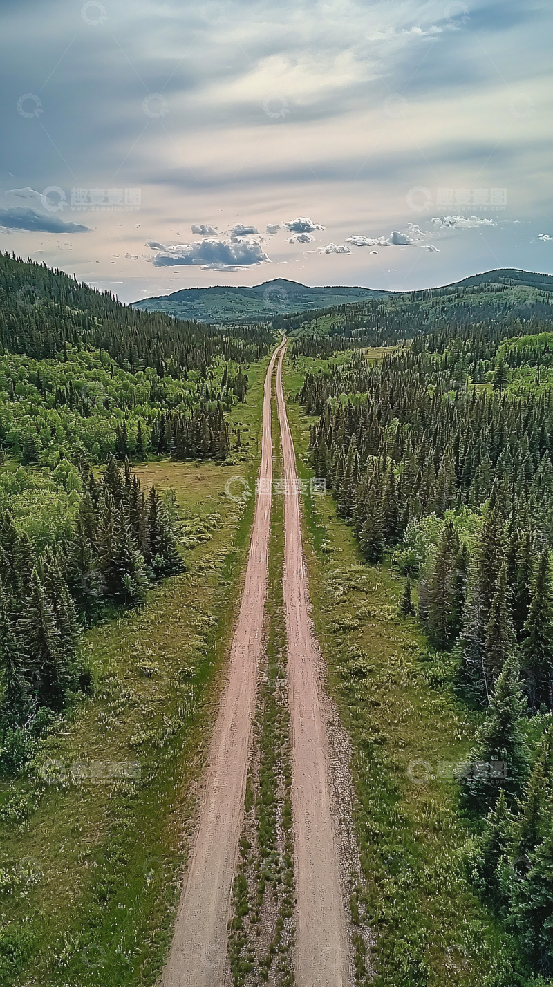 高清大图下载【趣麦麦图】乡间土路延伸至远方