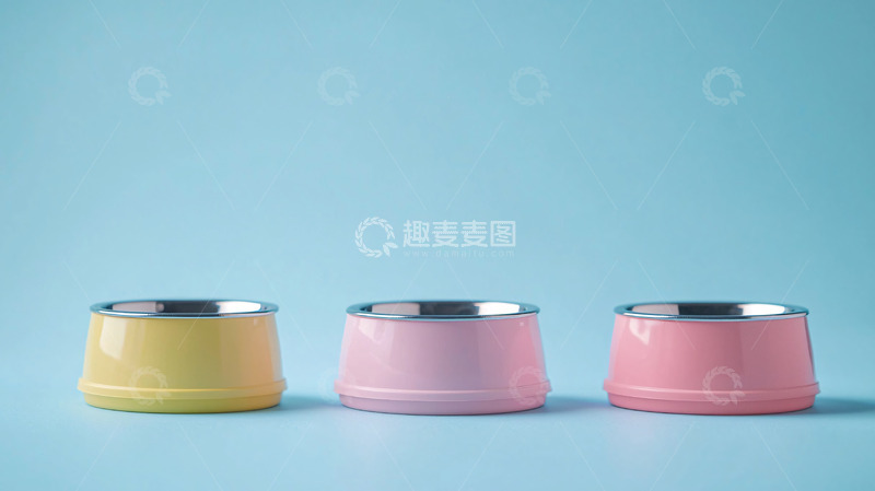 高清大图下载【趣麦麦图】三色宠物不锈钢碗