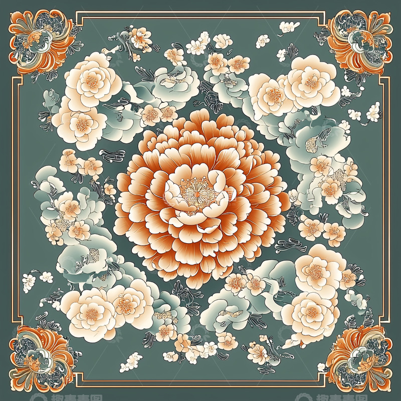 高清大图下载【趣麦麦图】水墨牡丹