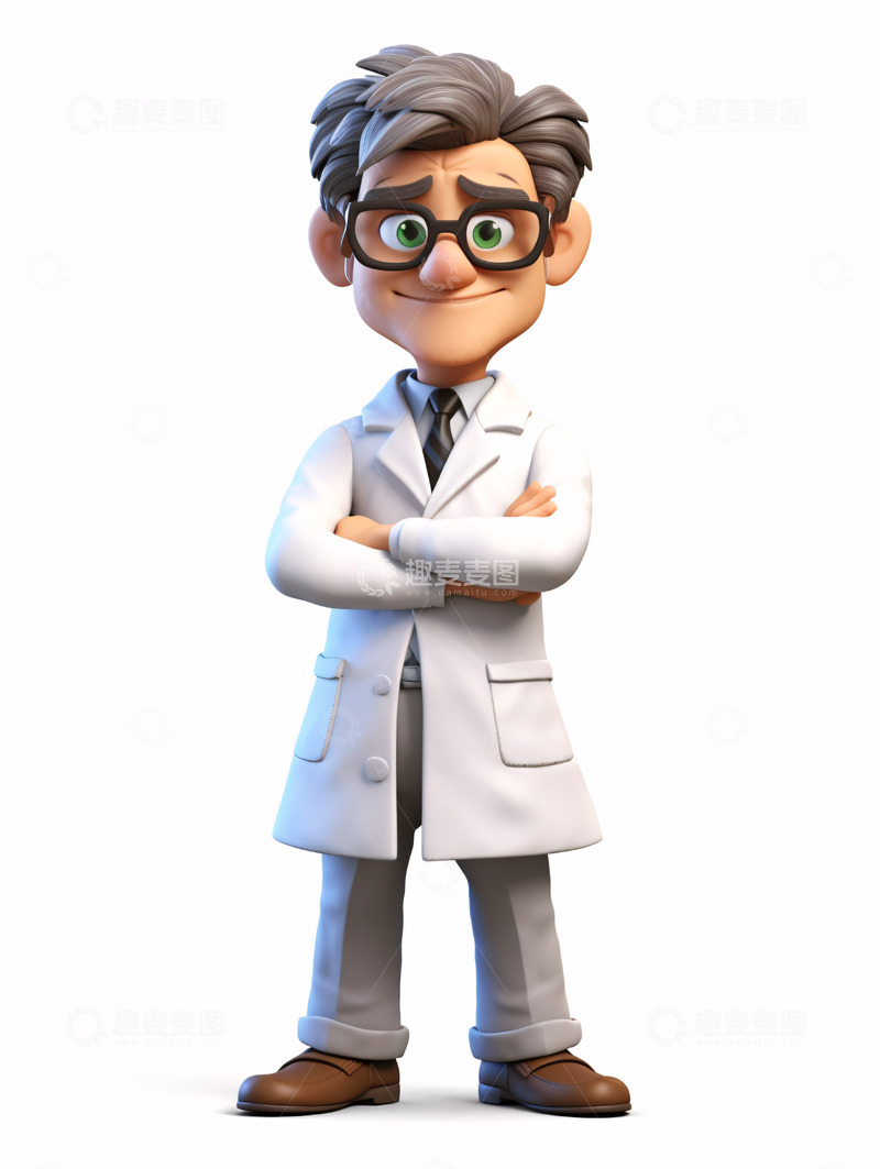 高清大图下载【趣麦麦图】卡通科学家