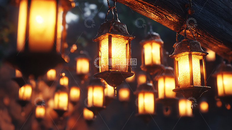 高清大图下载【趣麦麦图】悬挂的温暖灯笼