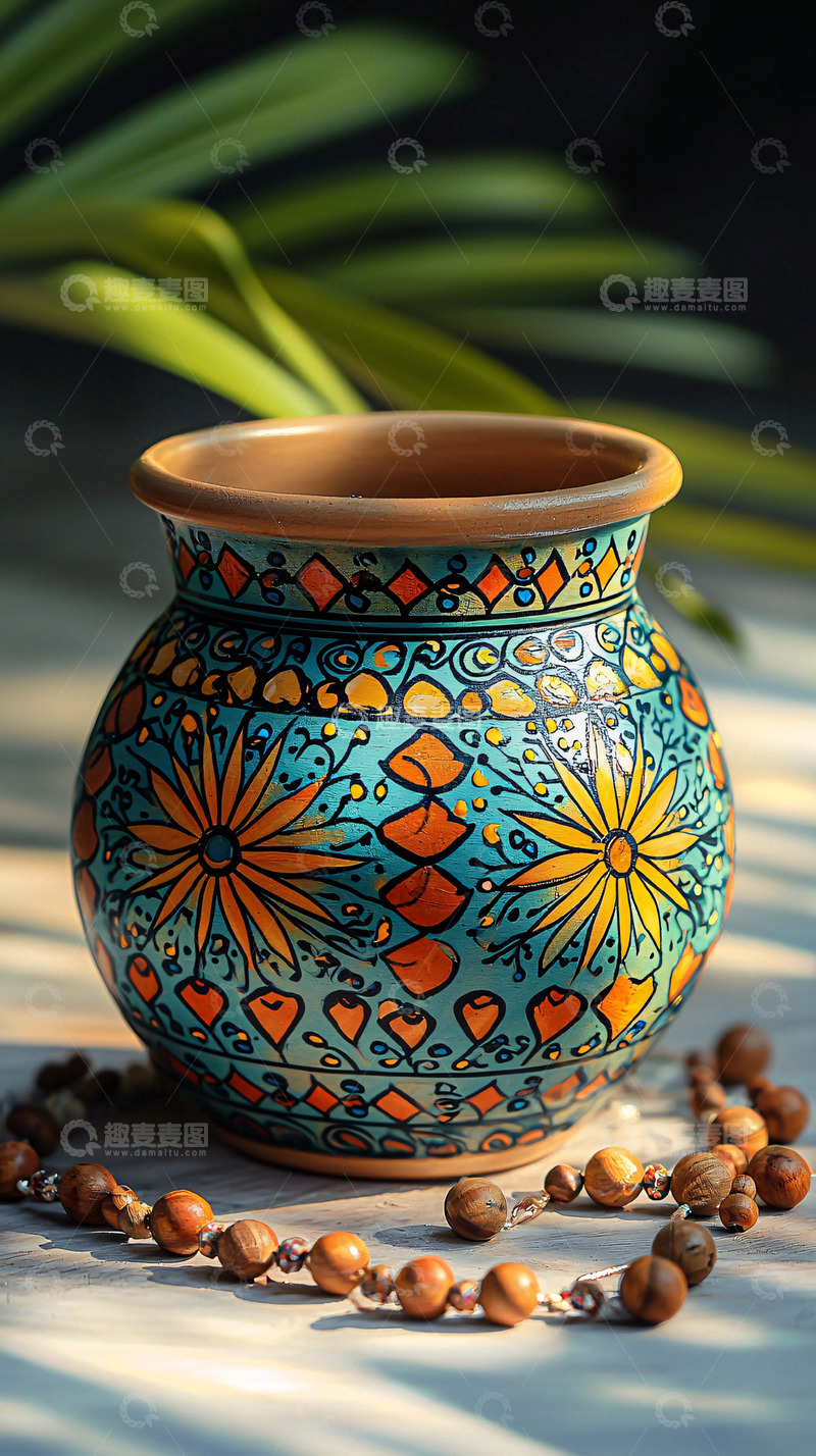 高清大图下载【趣麦麦图】精美手绘陶瓷花瓶