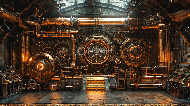 高清大图下载【趣麦麦图】蒸汽朋克风格机械装置