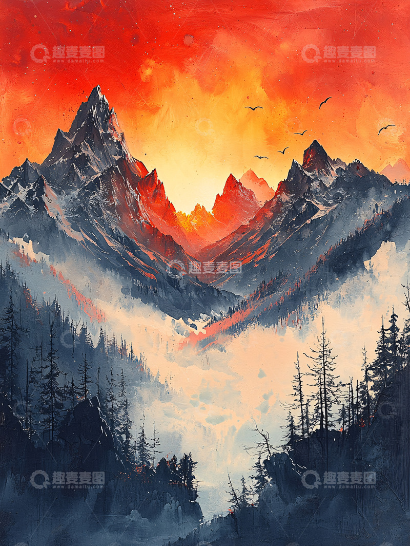 高清大图下载【趣麦麦图】壮丽山峰