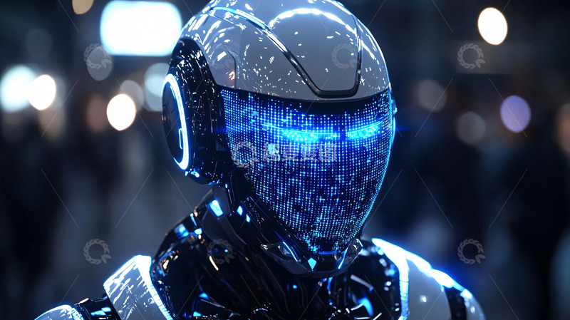 高清大图下载【趣麦麦图】未来科技感的机器人面部