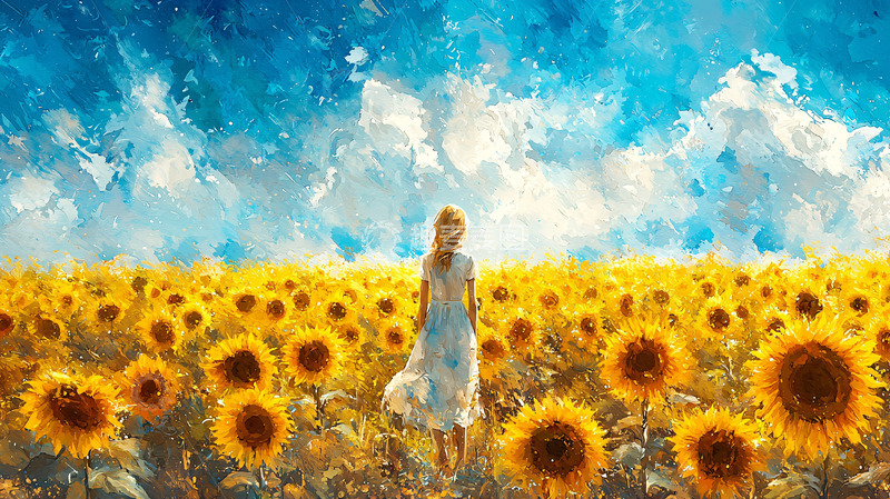 高清大图下载【趣麦麦图】向日葵田