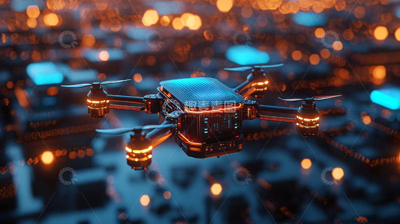 高清大图下载【趣麦麦图】未来科技感无人机