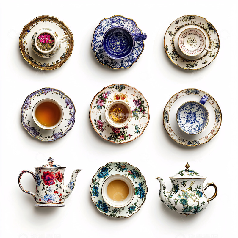 高清大图下载【趣麦麦图】复古茶具套装