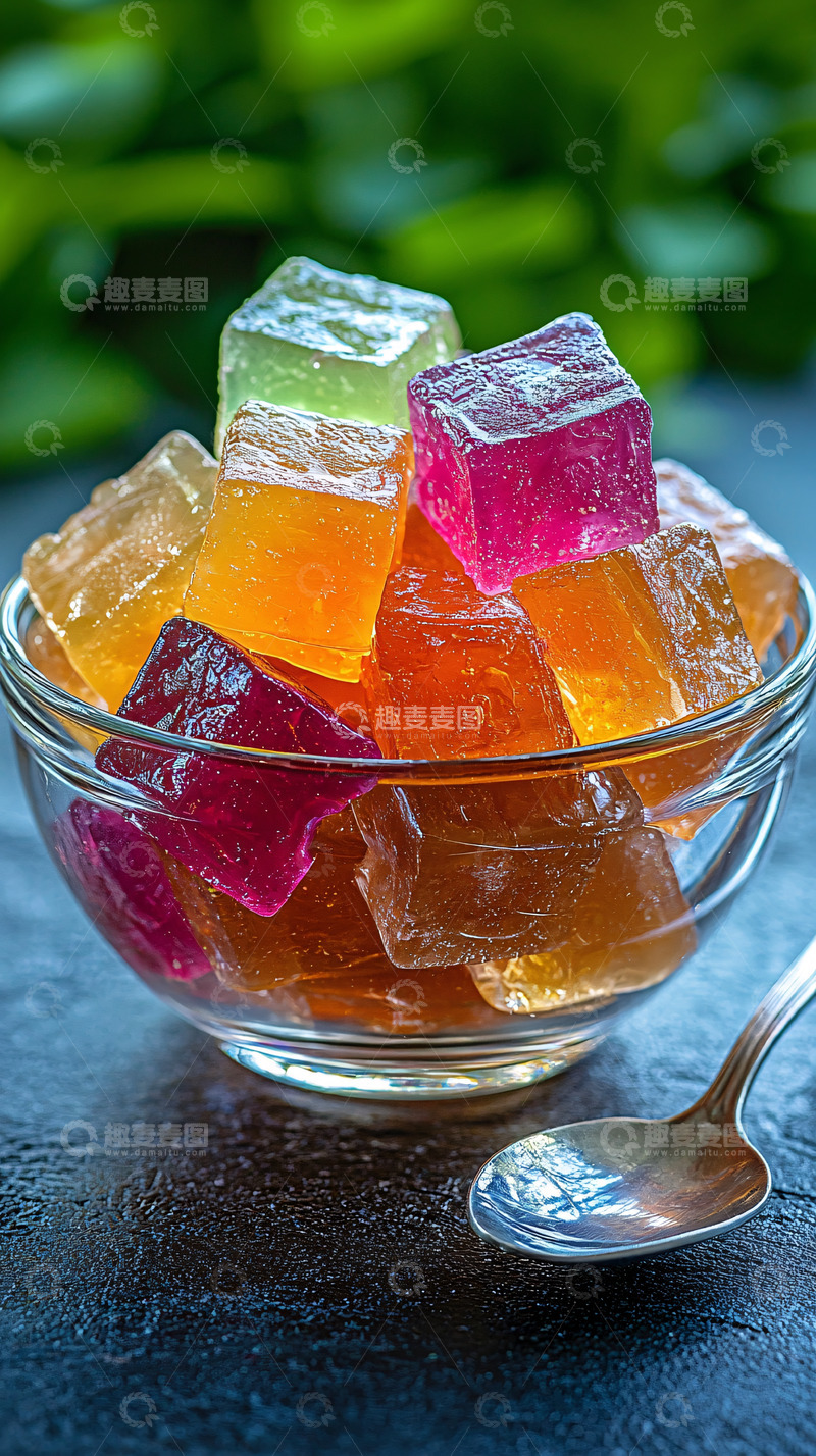 高清大图下载【趣麦麦图】彩色透明果冻块