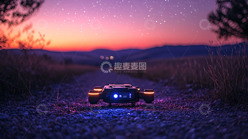 高清大图下载【趣麦麦图】星空下的小车