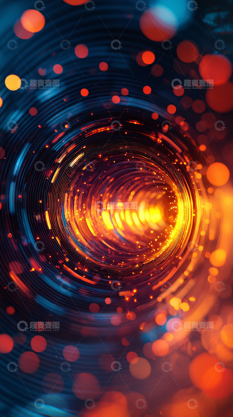 高清大图下载【趣麦麦图】科技感光圈隧道
