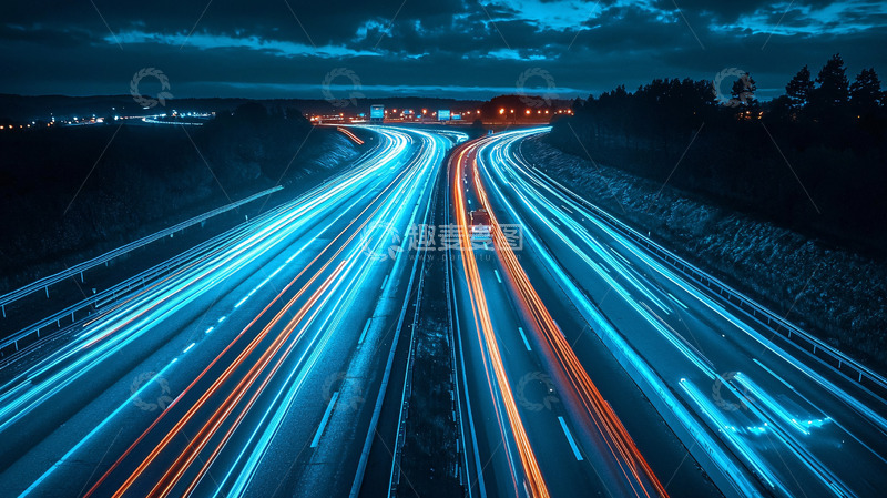 高清大图下载【趣麦麦图】夜景高速公路