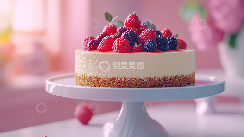 高清大图下载【趣麦麦图】草莓芝士蛋糕
