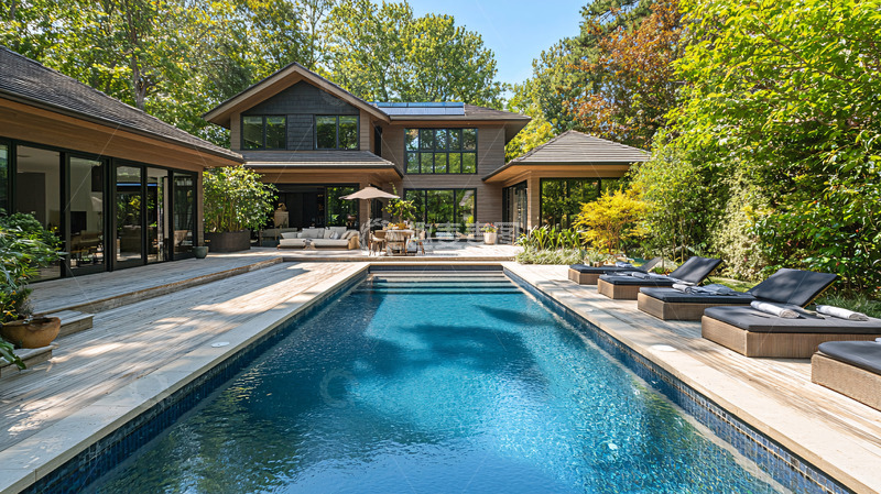 高清大图下载【趣麦麦图】现代风格别墅泳池