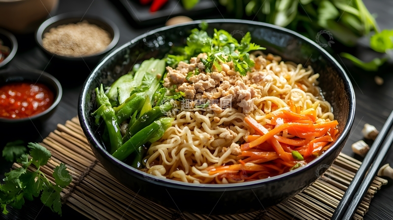 高清大图下载【趣麦麦图】中式香辣面条图片