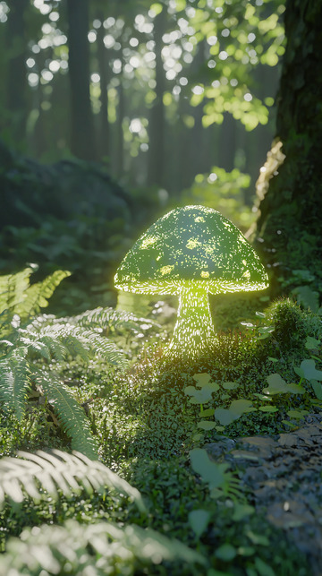森林中发光的蘑菇