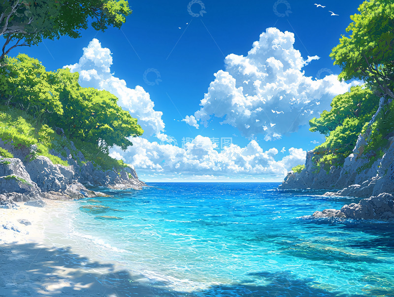 高清大图下载【趣麦麦图】碧海蓝天沙滩风景