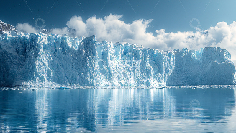 高清大图下载【趣麦麦图】壮丽的冰川在水面上的倒影