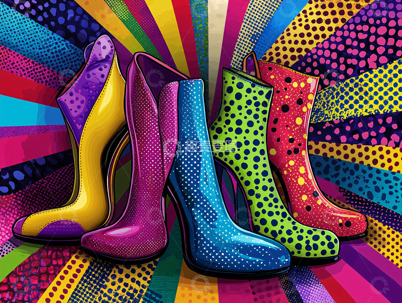 高清大图下载【趣麦麦图】彩色高跟鞋