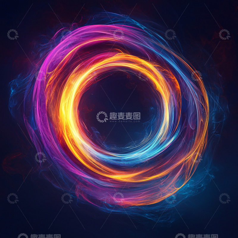 高清大图下载【趣麦麦图】彩色光环围绕深色中心