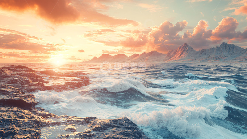 高清大图下载【趣麦麦图】日落海景