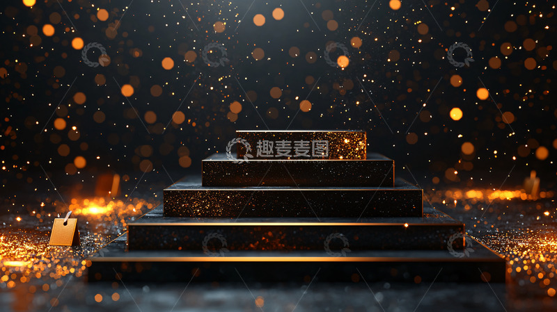 高清大图下载【趣麦麦图】黑色阶梯展台