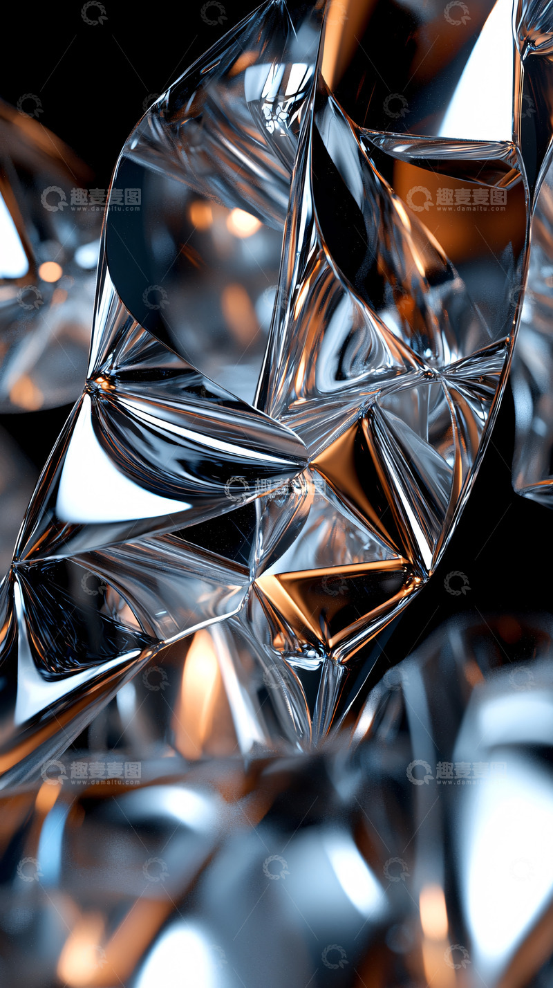 高清大图下载【趣麦麦图】抽象银色金属结构