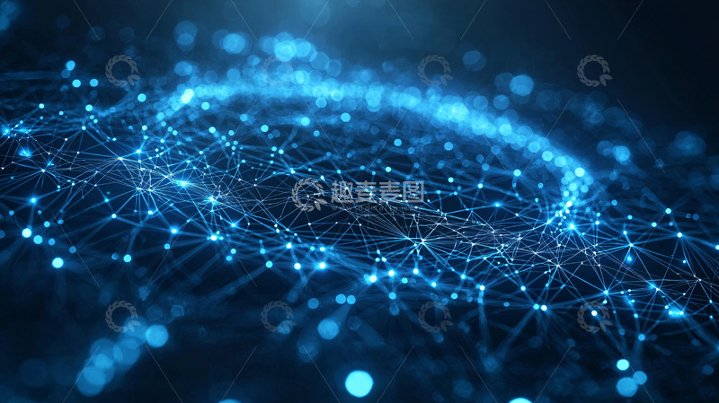 高清大图下载【趣麦麦图】蓝色科技感网络连接