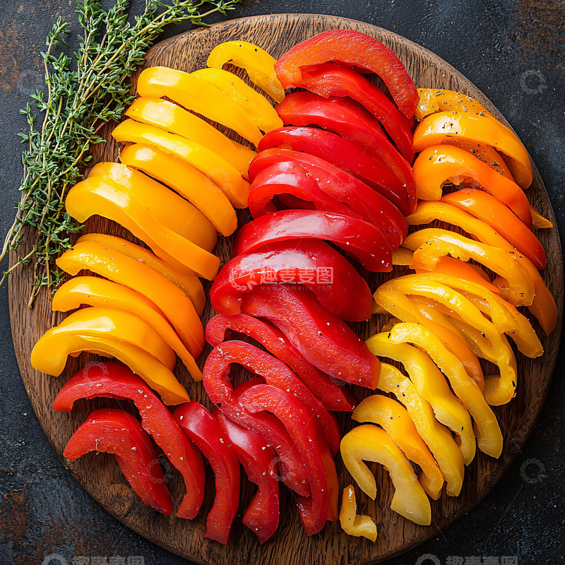高清大图下载【趣麦麦图】彩椒切片