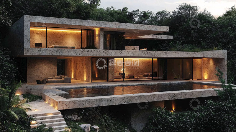 高清大图下载【趣麦麦图】现代简约别墅2