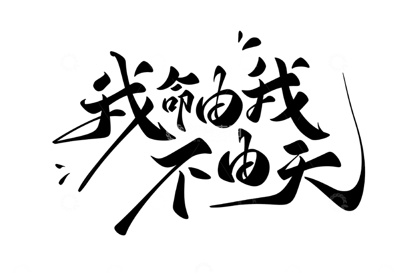 源文件下载【趣麦麦图】我命由我不由天海报手写字艺术字字体设计素材