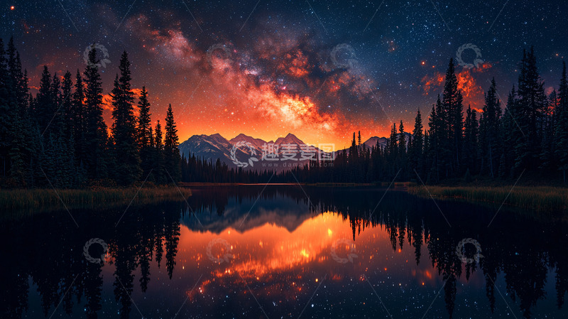 高清大图下载【趣麦麦图】星空倒影