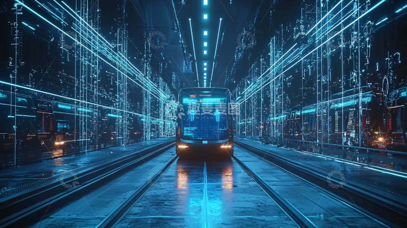 高清大图下载【趣麦麦图】未来科技感地铁列车