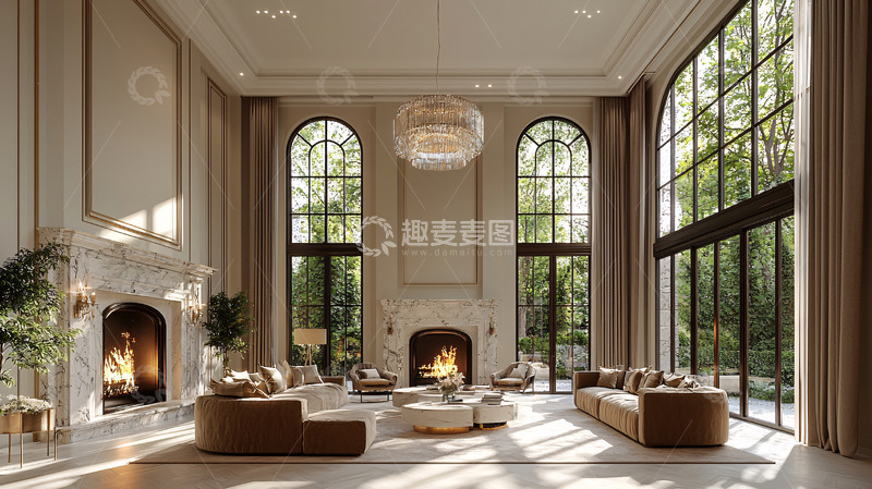 高清大图下载【趣麦麦图】奢华别墅客厅设计