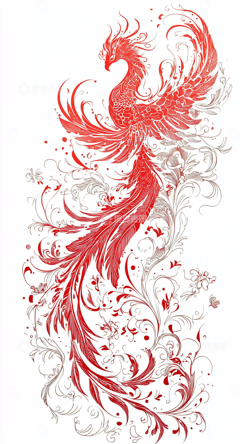 高清大图下载【趣麦麦图】红色凤凰
