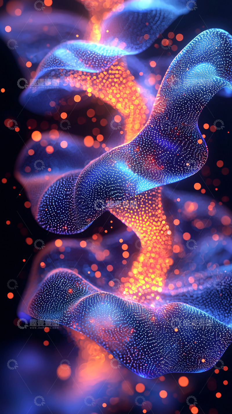 高清大图下载【趣麦麦图】科技感螺旋上升粒子