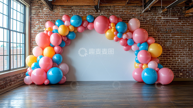 高清大图下载【趣麦麦图】气球拱门背景墙