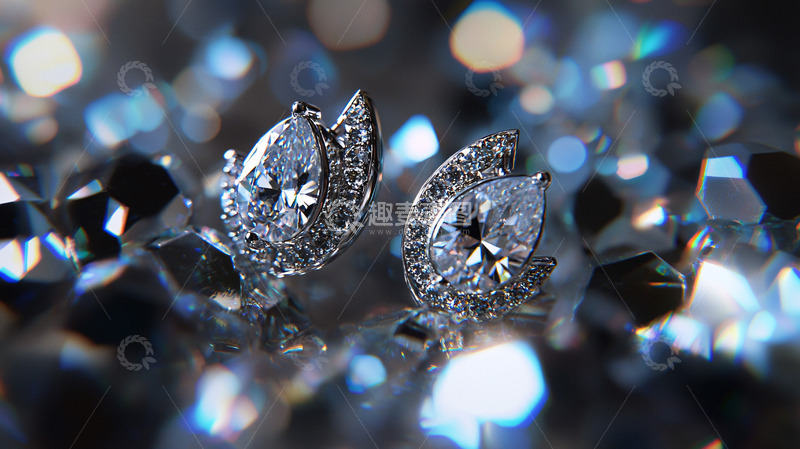 高清大图下载【趣麦麦图】闪亮水晶耳环