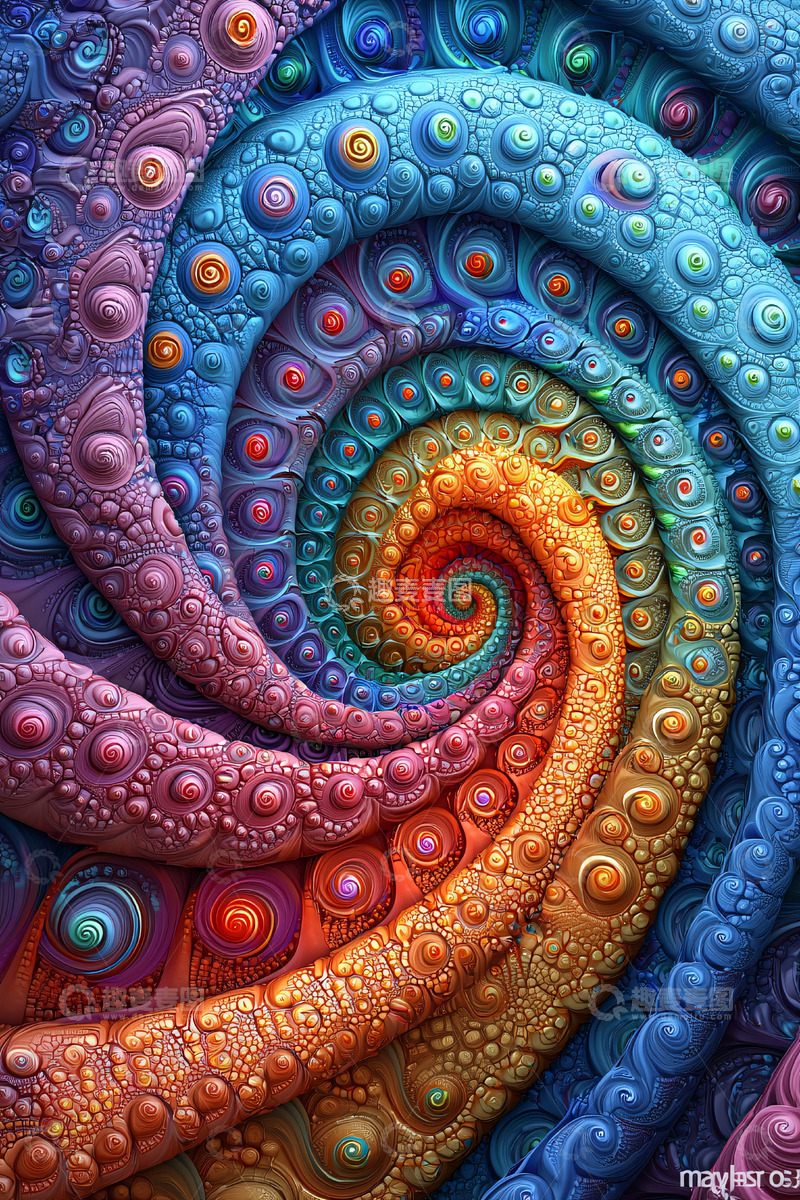 高清大图下载【趣麦麦图】彩色螺旋