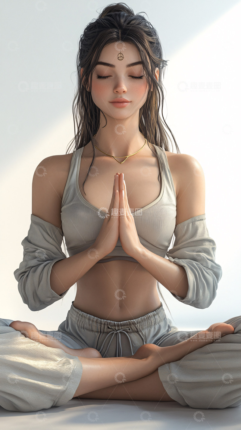 高清大图下载【趣麦麦图】瑜伽女孩