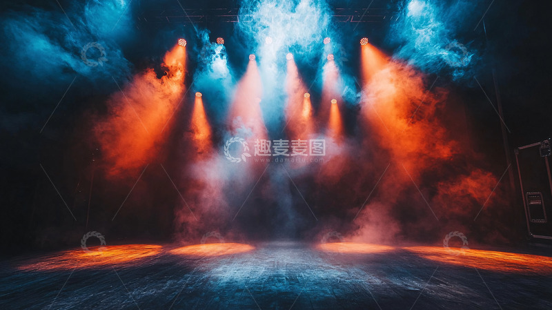 高清大图下载【趣麦麦图】舞台灯光烟雾弥漫