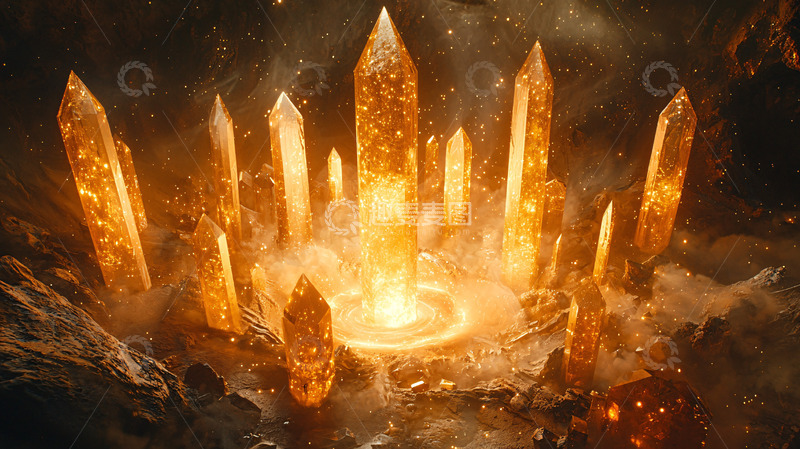 高清大图下载【趣麦麦图】金色水晶群