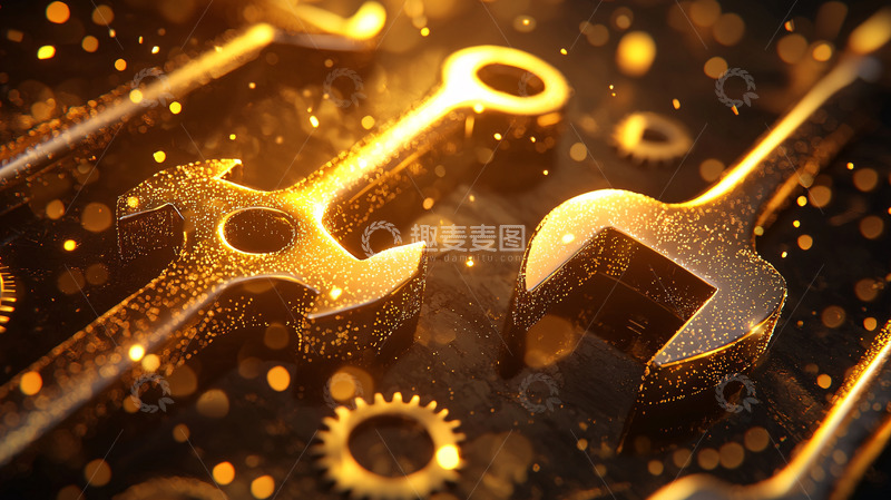 高清大图下载【趣麦麦图】-金色扳手