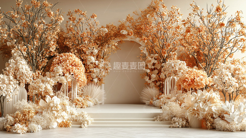 高清大图下载【趣麦麦图】干花背景墙