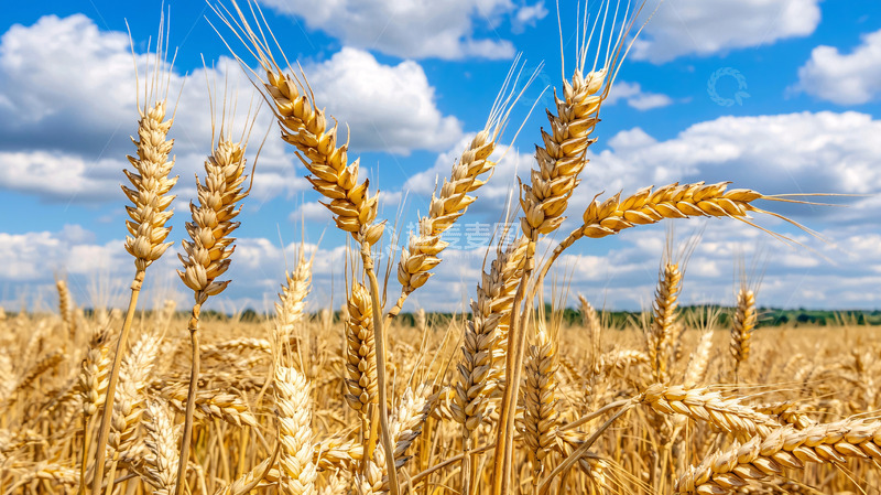高清大图下载【趣麦麦图】金黄麦穗蓝天白云